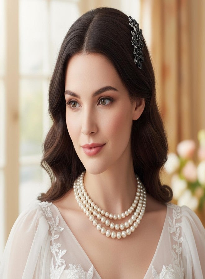 Ymapinc مشط أسود من Ymapinc للشعر الكثيف للنساء - إكسسوارات شعر كريستالية لحفلات الزفاف، طوق شعر مزخرف، قطعة مجوهرات جانبية صغيرة، هدية عيد الميلاد للأم - Image 5